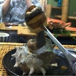 いけ活かに 竹林茶屋 - サザエもデカイ！