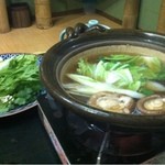 いけ活かに 竹林茶屋 - いよいよ雑炊に向かいます。