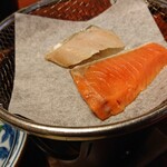 江戸三 - 焼魚♪朝ごはん 鮭とほっけ