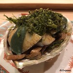 御料理 寺沢 - 鮑の磯辺焼