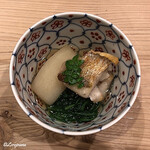御料理 寺沢 - ノドグロ､蕪､菊菜の蒸し煮