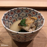 御料理 寺沢 - ノドグロ､蕪､菊菜の蒸し煮