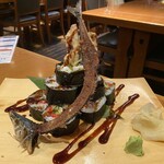 海鮮・寿司居酒屋 七福 - 秋刀魚の天ぷら寿司