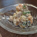 旬魚菜 しら川 - 季節野菜の白和え（しめじ、蓮根、柿、銀杏、スナップエンドウ）