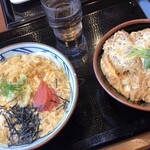 丸亀製麺 - 明太玉子あんかけうどん カツ丼
