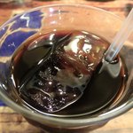 スパイスカフェ - ペアカレーランチ(+牡蠣) 1650円 のアイスコーヒー