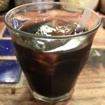 スパイスカフェ - ペアカレーランチ(+牡蠣) 1650円 のアイスコーヒー