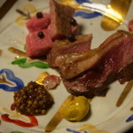 しのはら - 熟成肉と鴨、タスマニアマスタードを添えて