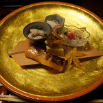 しのはら - しのはら定番の八寸（手前はけいじ）