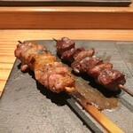 とり茶太郎 - はらみ（比内地鶏 + 名古屋コーチン） + 名古屋コーチン 砂肝