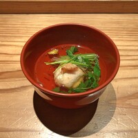 とり茶太郎 - 三関せりと一黒シャモの胸肉の揚げ出汁