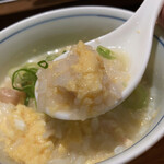 橙 - スープが激ウマで、フワフワの雑炊。美味すぎる！