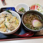 Tamba Sasayama Udon Isshin - カキ丼セット　黒豆うどん付