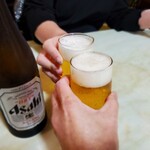 Tamagawa Shokudou - 瓶ビールでカンパーイ。