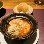 アカ - 白子と車海老のアヒージョ