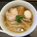 超純水採麺 天国屋 - 2021/11/23限定・天国屋リニューアル8周年・かながわ鶏と金アグー焼豚らぁめん（1000円）＋軍鶏味玉（150円）＋あぐーワンタン（250円）