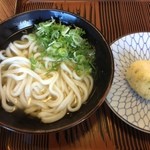 玉壺 - かけうどん と 半熟玉子天ぷら