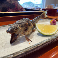 日本料理 別府 廣門 - ヤマメの鮎魚醤炭焼き