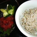 漁助 - 酒のアテ　梅くらげ＆じゃこおろし