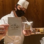 鮨 由う - お土産のチーズケーキと尾崎大将