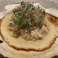 レストラン ラ フィネス - ホタテ、白子、ネギ