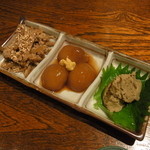 なべ駒 - 酒肴３種