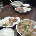 新華苑 - 日替わり定食　チャンポン、から揚げ3個、ご飯