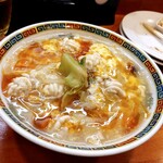 ラーメン哲史 - タラ白子入り酸辣湯麺・白子増し