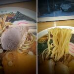 Chiyoueiken - 大好きな昭和ももチャーシュー！干瓢の材料を練り込んだ夕顔麺！つるりとして粉っぽさが無い！他加水麺に近く全く違和感無いですね！