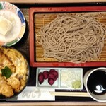 銀座 木屋 - ミニ海老天とじ丼セット ¥1419＊冷そば