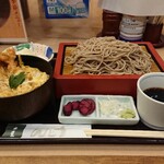 銀座 木屋 - ミニ海老天とじ丼セット ¥1419＊冷そば