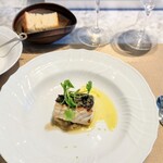 La Brianza - サワラ炭火焼き赤茄子のピュレ。