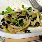 ジャポネ - ヘルシー激辛プラス大盛貝割れマシ。唐辛子がどんどん残って汗かいた。（2012.12月東京出張の折に）