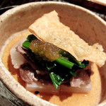 神楽坂 石かわ - 猪の肉。脂身が絶品！