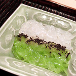 海老と胡瓜のお皿、今回のコースの中で印象に残った1品