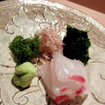 鯛のお刺身と浜名湖の海苔