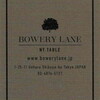 BOWERY LANE NY Table - 名刺