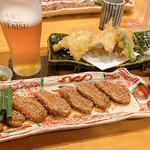 国分寺そば - 鴨ネギ焼きと、季節の天ぷら、生ビール