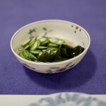 KINOKUNIYA - 自家製三杯酢の酢の物、包丁が切れるので小口切り胡瓜の歯応えが爽やかでおいしい！