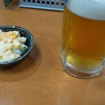 やきとり鳥かつ - 乾杯～。やっぱ最高。