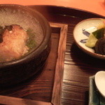 祇園つじや - ご飯　鮭の焼きおにぎり茶漬け、香の物