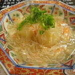 割烹 市川 - 蕪の蟹餡掛け