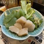 ざぶとん - ほたてのお刺し身（400円）