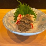 季節料理 よし野 - お通し（カニと味噌）