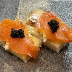 鮨松榮 - 銀聖スモーク キャビア添え