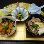 かんぽの宿 伊野 - 日替わりランチ／鍋焼きうどんと鶏丼のセット