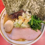 ラーメン濱野家 - ラーメン(並)＋のり・きくらげ・薬味ねぎ増し