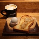 ミカゲ コーヒー ラボ - くるみバタートースト＆カフェオレ