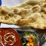 ザ・エベレスト - Fセット@1,280円(バターチキンカレー&サラダ&プレーンナン)