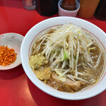 千里眼 - ラーメン 麺130g ニンニク・ショウガ・カラアゲ別皿で 780円
